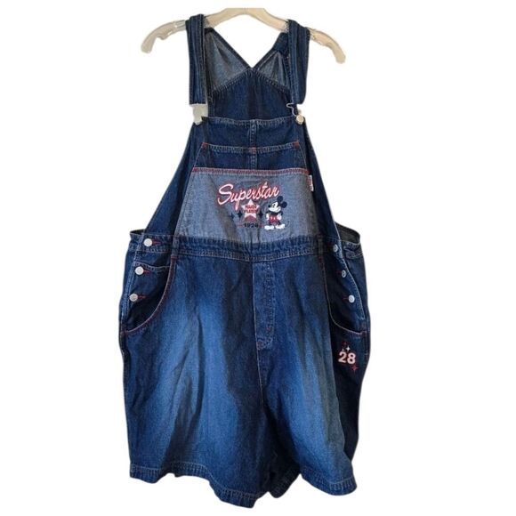 MAIN STREET By Disney Womens Overall Shorts Size 26W / 28W Vintage Y2K - Picture 1 of 6